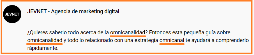 SEO YouTube descripción